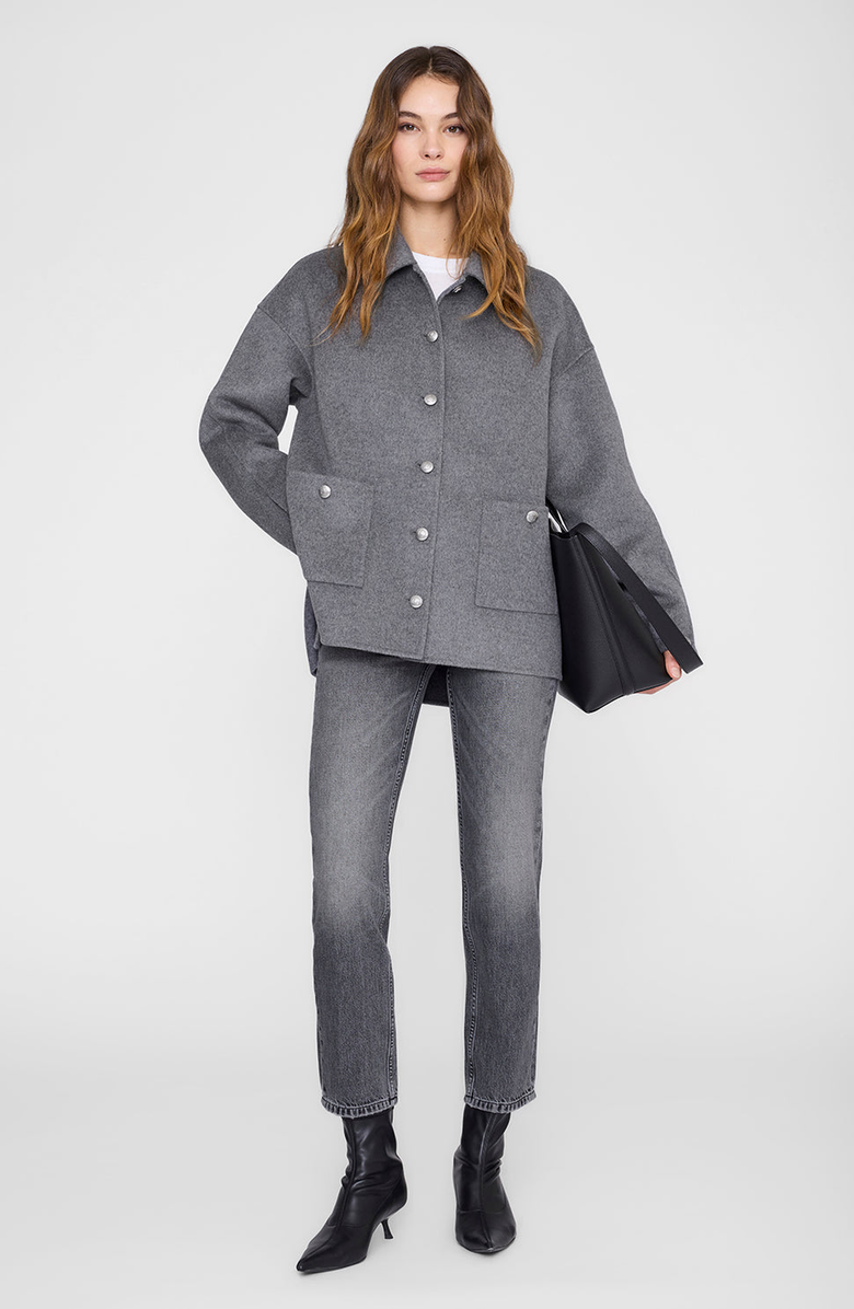 ANINE BING Cashmere Luca Jacket, Alternate, color, Heather Grey