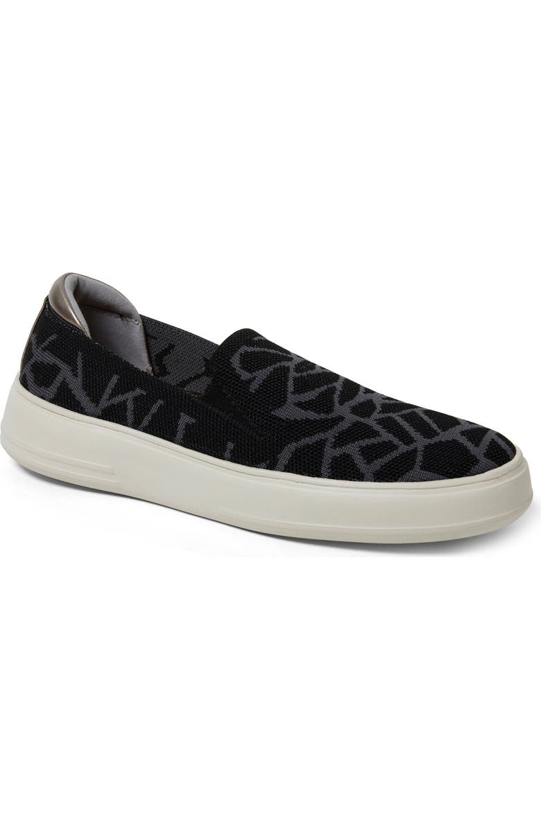 ORIGINAL COMFORT BY DEARFOAMS Sophie Knit Slip-On Sneaker, Main, color, Black Print