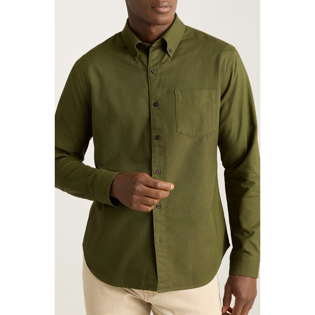 Bonobos Everyday Slim Fit Solid Cotton Button-Down Oxford Shirt in Olive  product