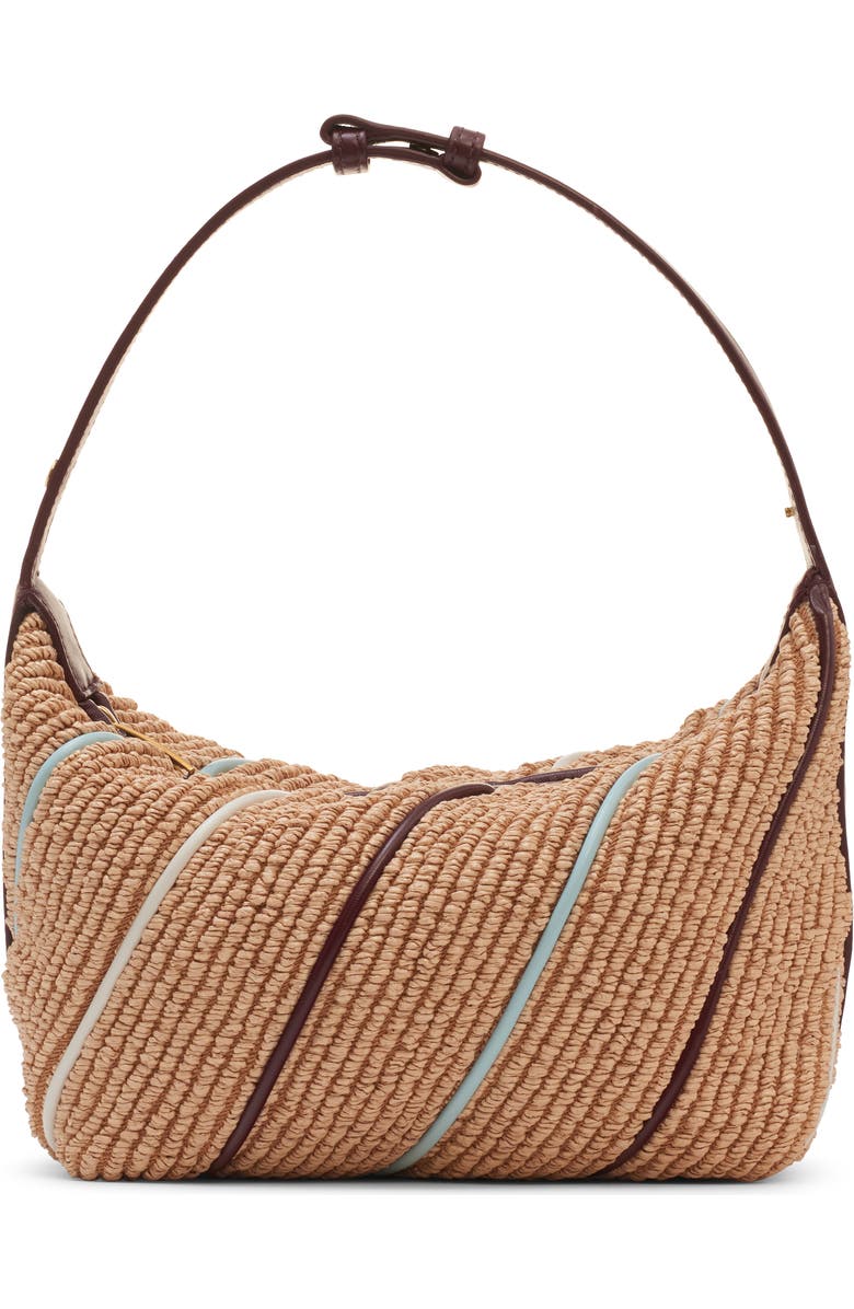 Bottega Veneta Wallace Stripe Raffia Shoulder Bag, Main, color,