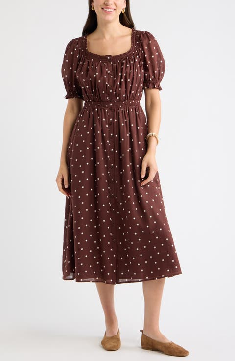 Smocked Midi Dress