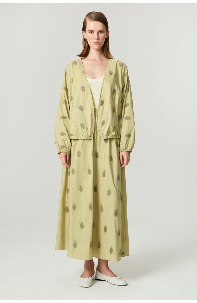 Nocturne Lightweight V-Neck Printed Kimono, Main, color, Olive Green