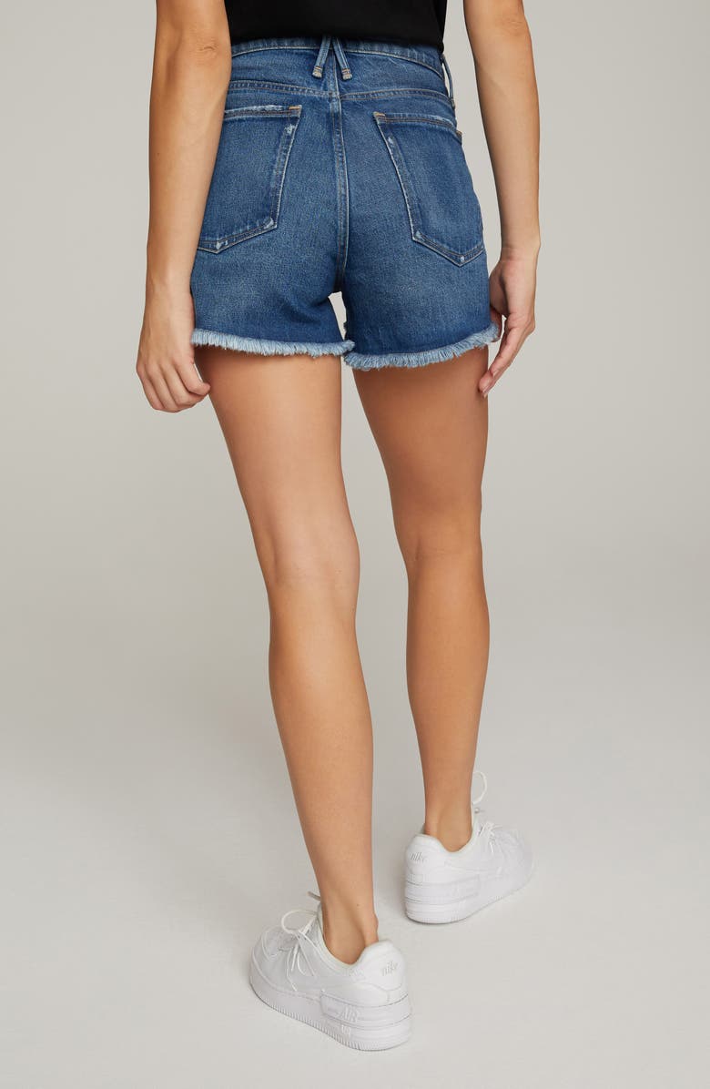 Good American Good '90s Cutoff Denim Shorts, Alternate, color,