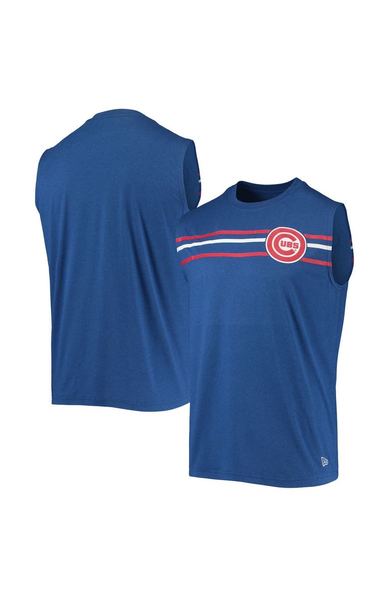 New Era Men's New Era Heathered Royal Chicago Cubs Muscle Tank Top, Main, color, 