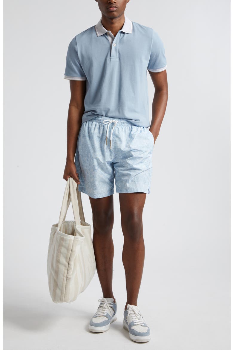 Tipped Piqué Cotton Polo, Alternate, color, BABY BLUE