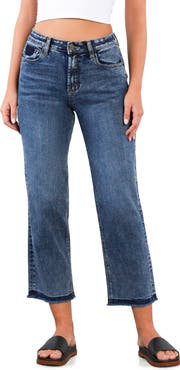 HINT OF BLU Release Hem High Waist Ankle Straight Leg Jeans