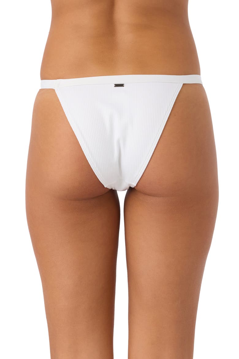 Saltwater Solids Ribbed Queens Bikini Bottoms, Alternate, color, WHITE