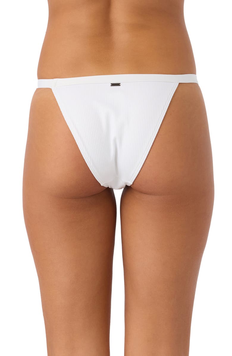 O'Neill Saltwater Solids Ribbed Queens Bikini Bottoms, Alternate, color, White