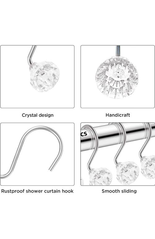 J&v Textiles J And V Textiles 12-piece Decorative Shower Curtain Rings Set In Silver