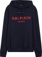 Balmain Logo Organic Cotton Graphic Hoodie