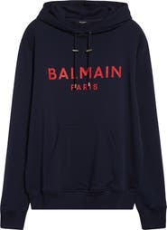 Balmain Logo Organic Cotton Graphic Hoodie