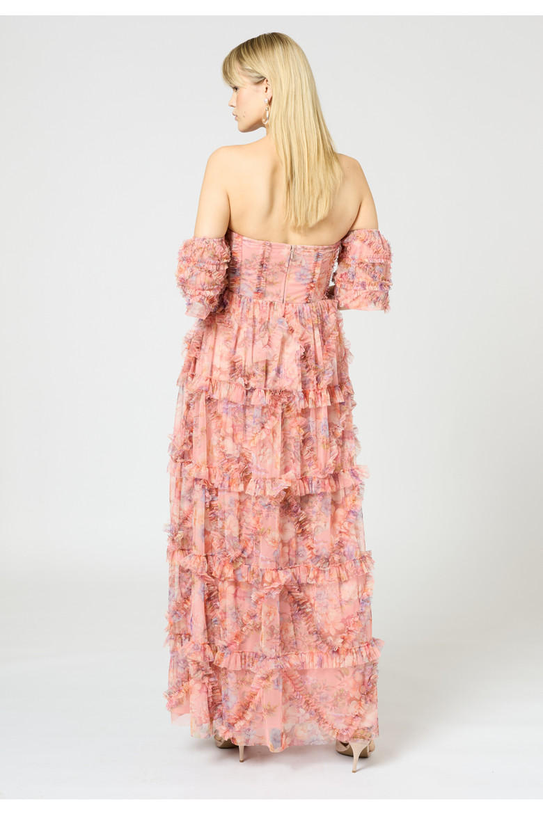 Ruffle maxi Dress, Alternate, color, MULTICOLOR