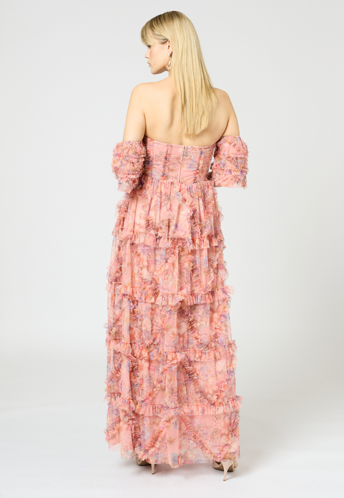 Beauut Ruffle Maxi Dress In Pink