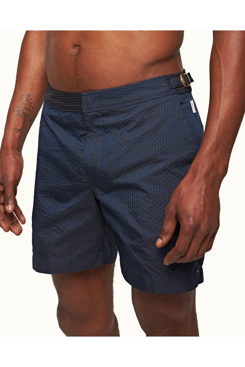 Bulldog Relaxed-Fit Swim Shorts, Alternate, color, NIGHT IRIS
