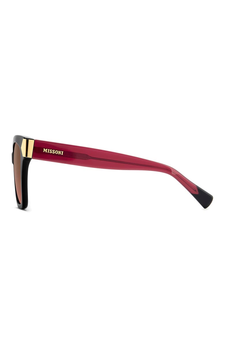 52mm Gradient Square Sunglasses, Alternate, color, BLACK/ BROWN PINK SF