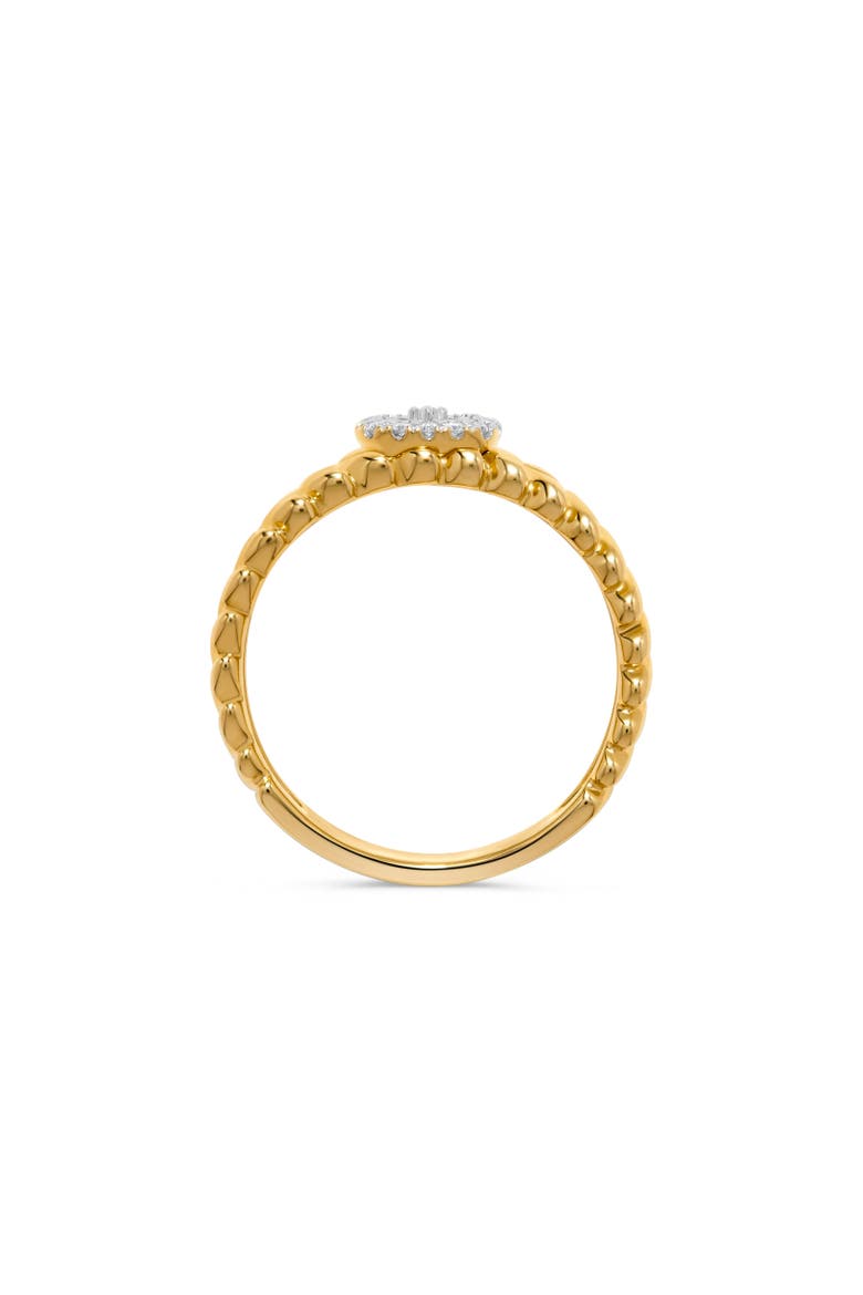 Diamond Cluster Gold Swirl Stack Ring in 14K Yellow Gold, Alternate, color, 14K Yellow Gold