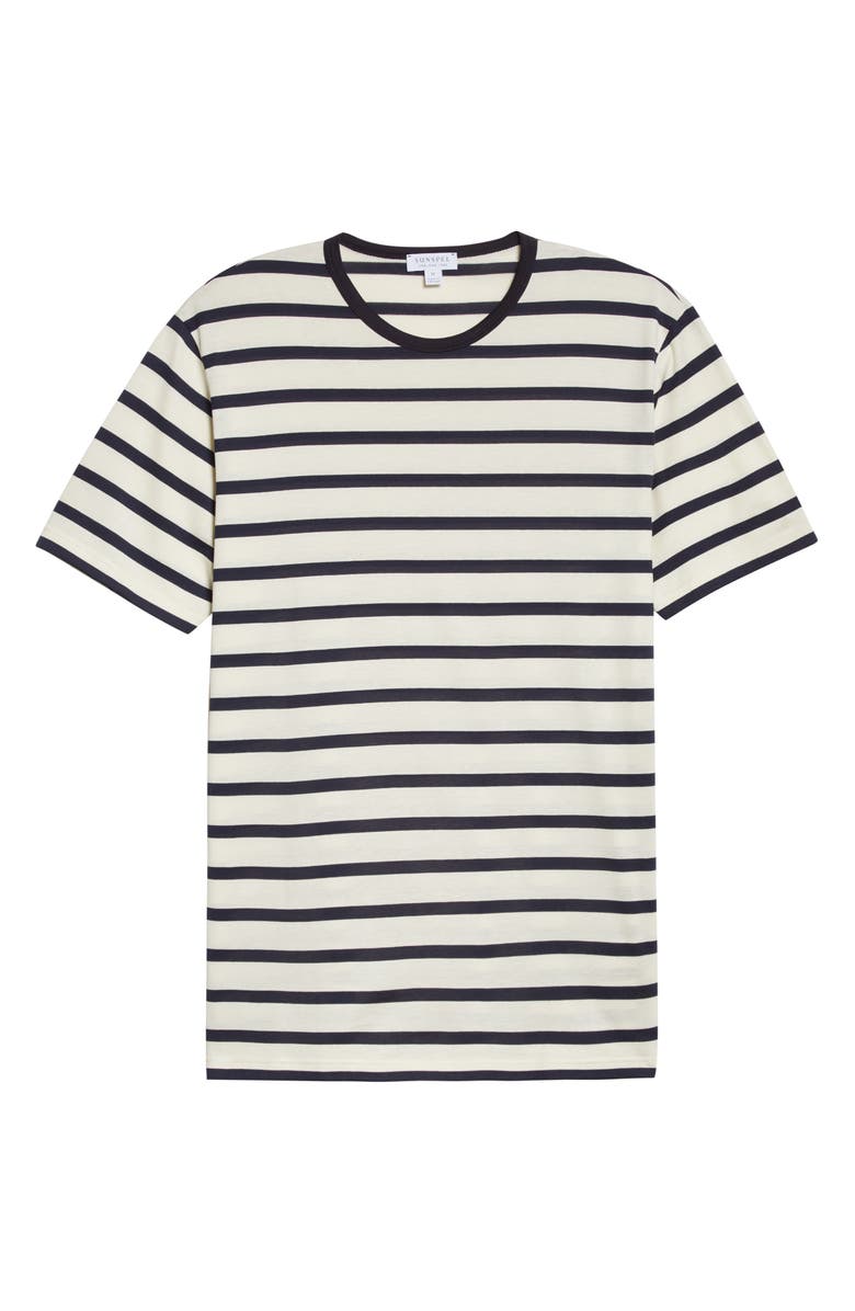 Sunspel Stripe T-Shirt, Alternate, color, White/ Navy