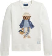 Polo Ralph Lauren Kids' Polo Bear Intarsia Combed Cotton Sweater