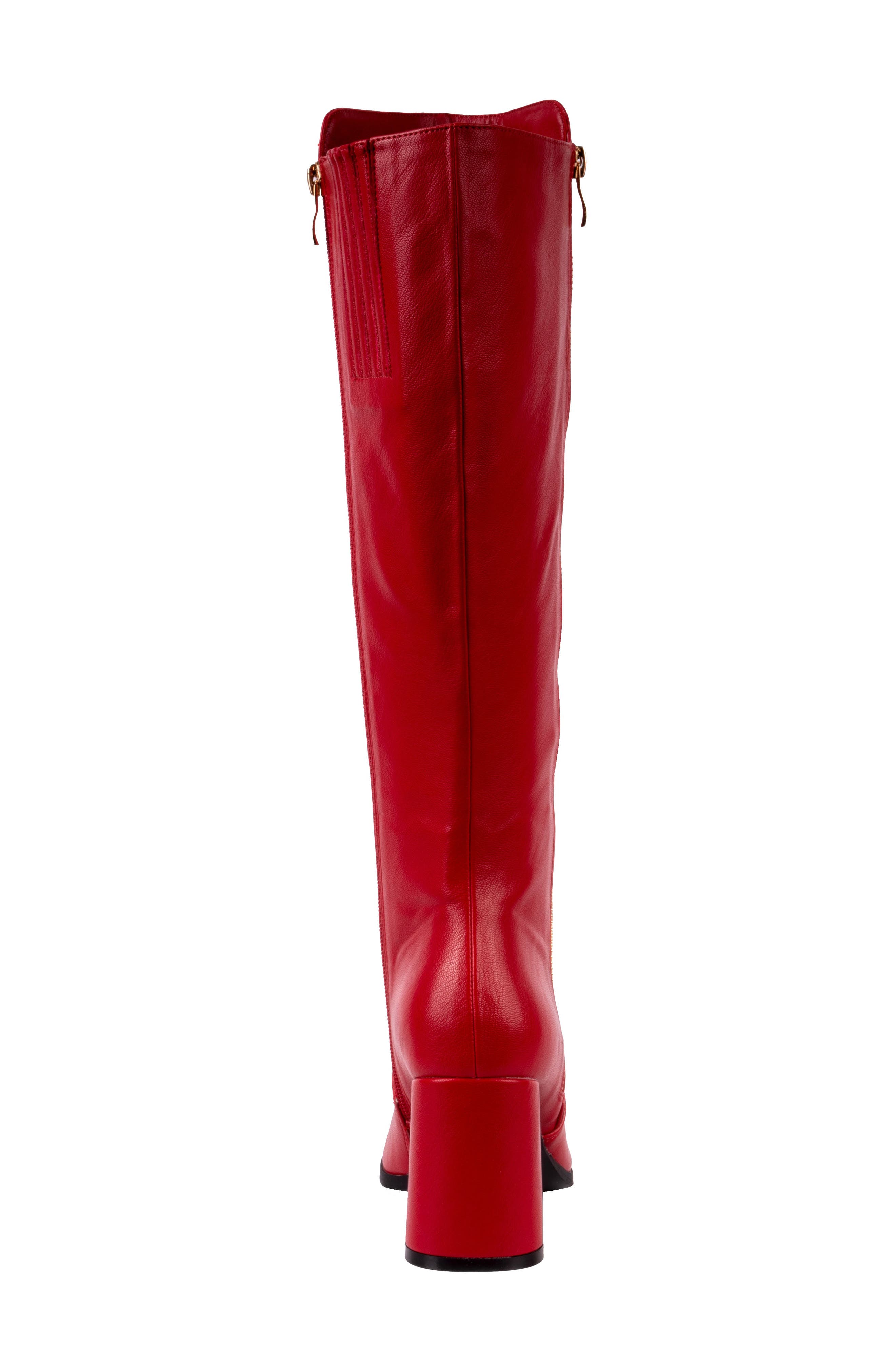 NINETY UNION Link Nipped Toe Knee High Boot, Alternate, color, Red