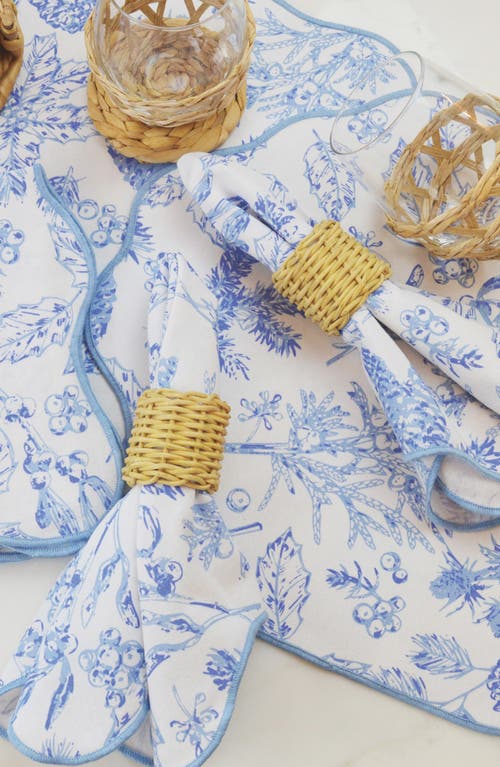 8 Oak Lane Blue Foliage Set Of 4 Napkins