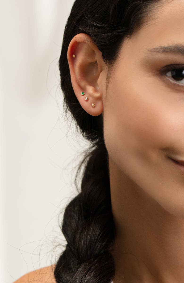 Monica Vinader Siren Mini Crystal Single Labret Stud, Alternate, color, Gold