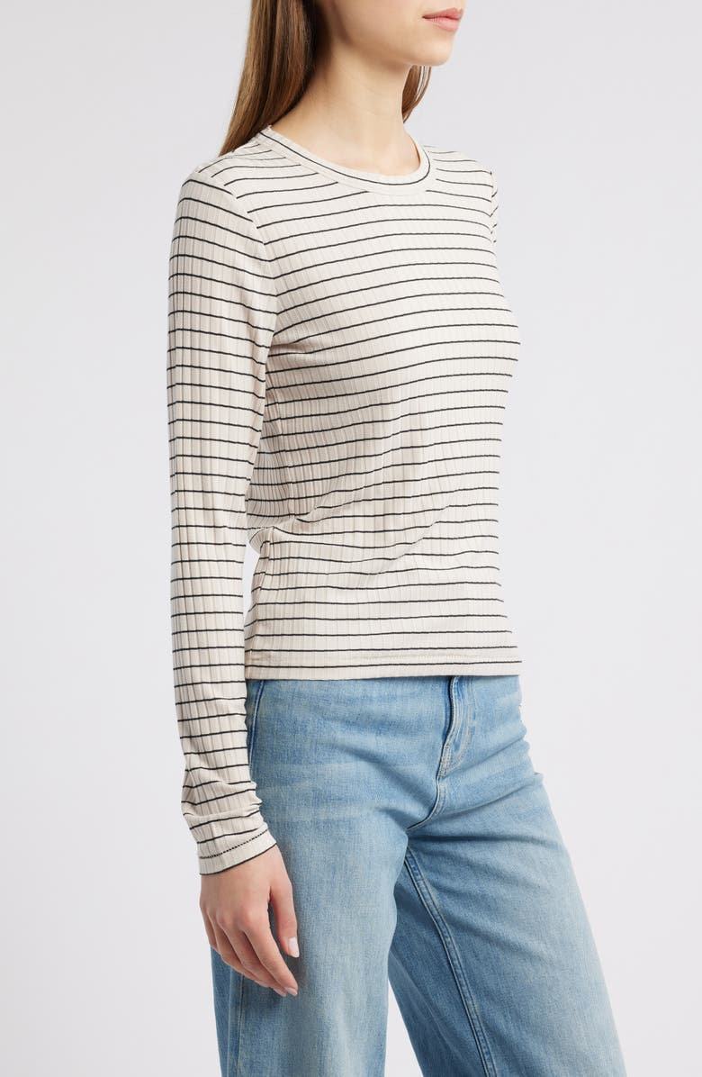 rag & bone Luca Stripe Rib Top, Alternate, color, Ivory Multi
