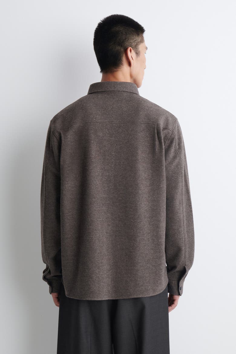 Relaxed Mélange Jersey Overshirt, Alternate, color, GRAY-BROWN MÉLANGE