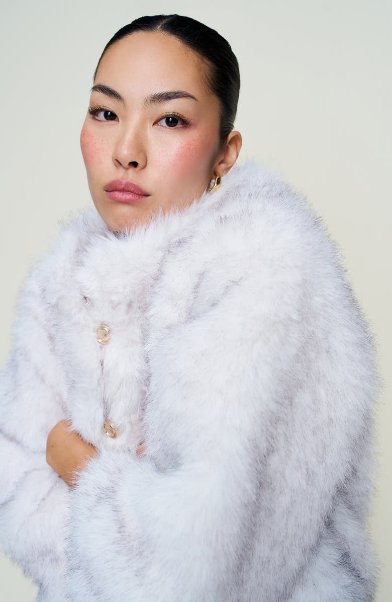 Guizio Lucienne Faux Fur Outerwear, Alternate, color, Arctic Cream