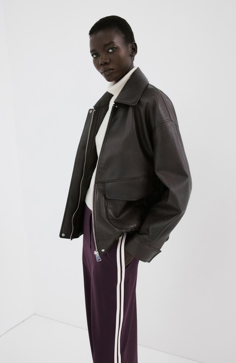 MANGO Sophie Stripe Pants, Alternate, color, Wine