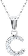 Mignonette White Topaz Pavé Initial Pendant Necklace