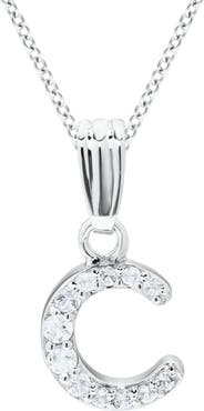 Mignonette White Topaz Pavé Initial Pendant Necklace