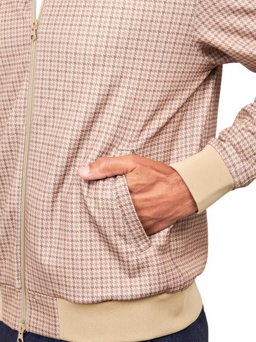 Construct Houndstooth Track Jacket In Khaki