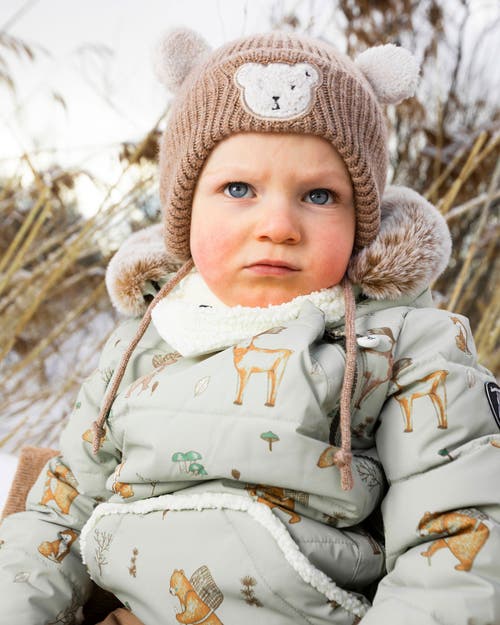 Deux Par Deux Gender Inclusive Lined Winter Knit Hat With Ear Flaps In Brown