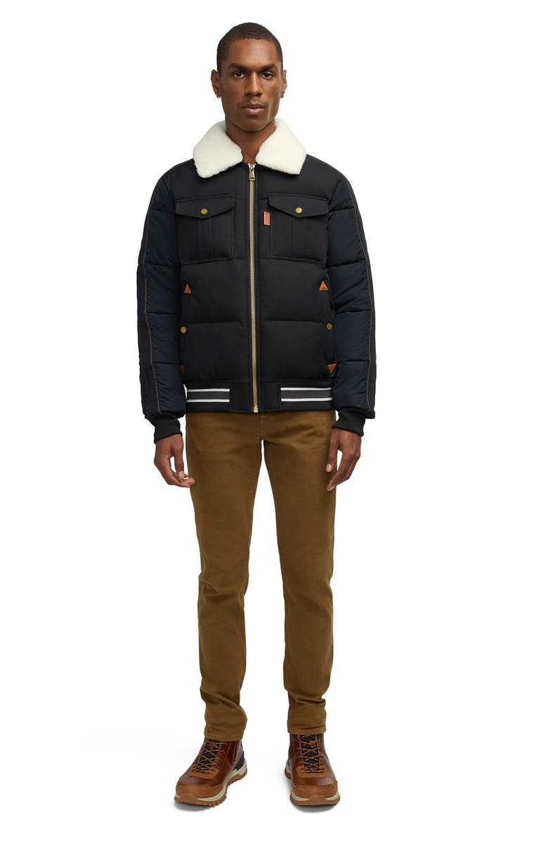 Scotch & Soda Kive Faux Shearling Collar Water Repellent Puffer Jacket, Alternate, color, 