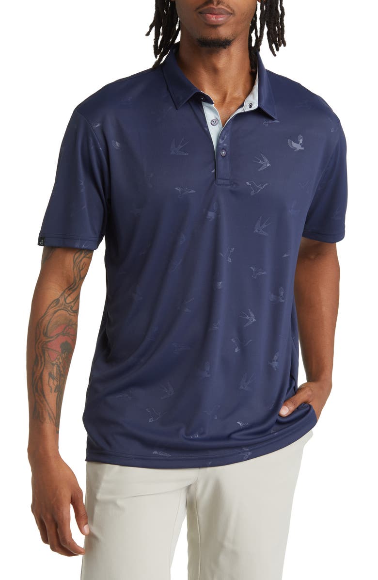 Swannies Emmett Bird Print Golf Polo, Main, color, 