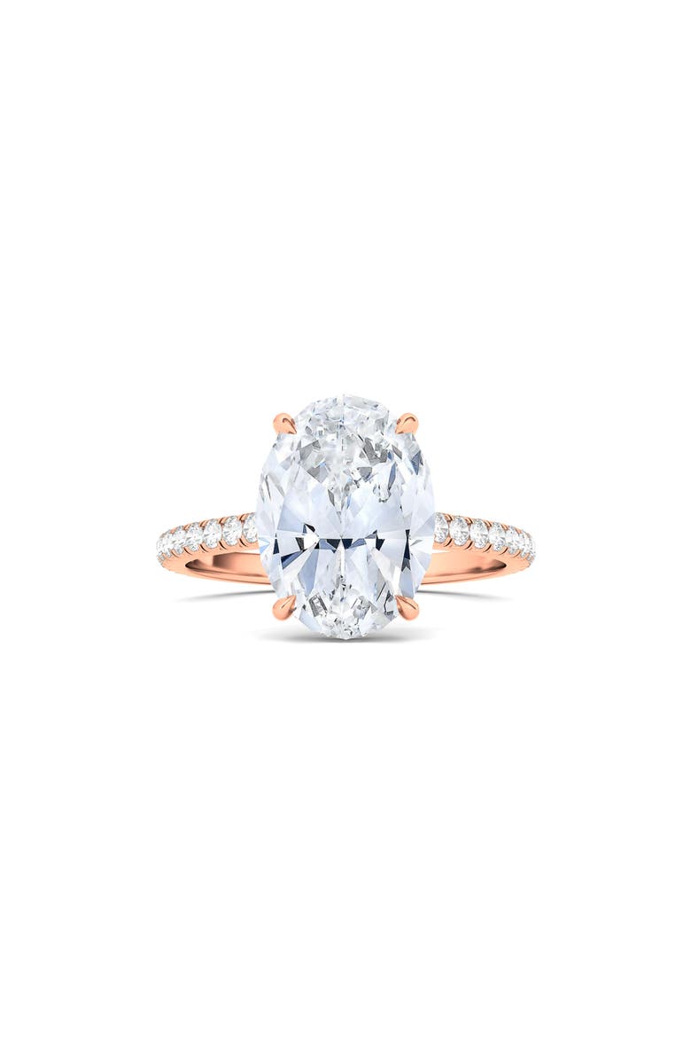 Oval Cut Pavé Lab Grown Diamond Ring, Main, color, 3.00 CTW 18K ROSE GOLD
