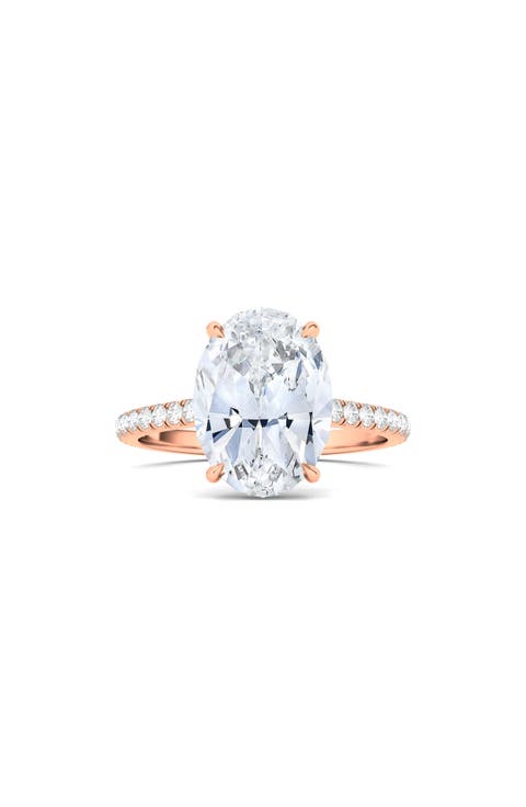 Oval Cut Pavé Lab Grown Diamond Ring