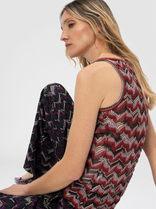 Missoni Viscose Tank Top With Round Neckline In Multi