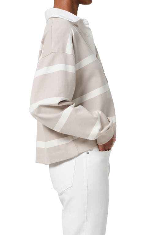 Citizen Of Humanity Aris Rugby Top In Sandatlas Pashmina Stripe In Sand Atlas Stripe
