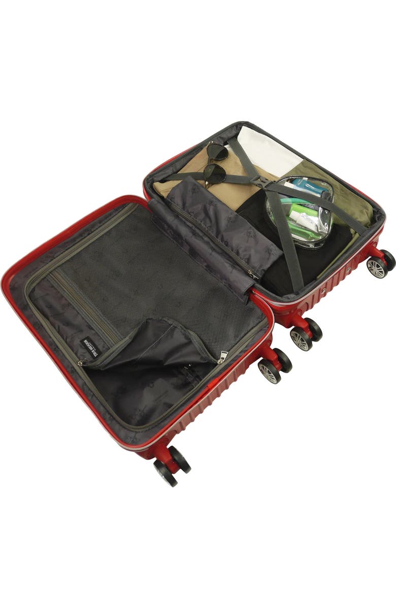 True Religion 22.5" Hardcase carry-on with big logo., Alternate, color, Red