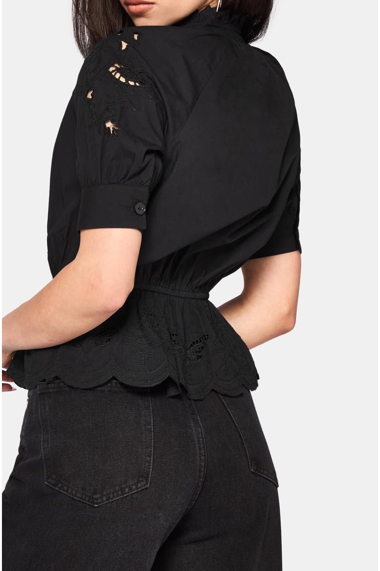 Posy Tie Neck Blouse, Alternate, color, Black