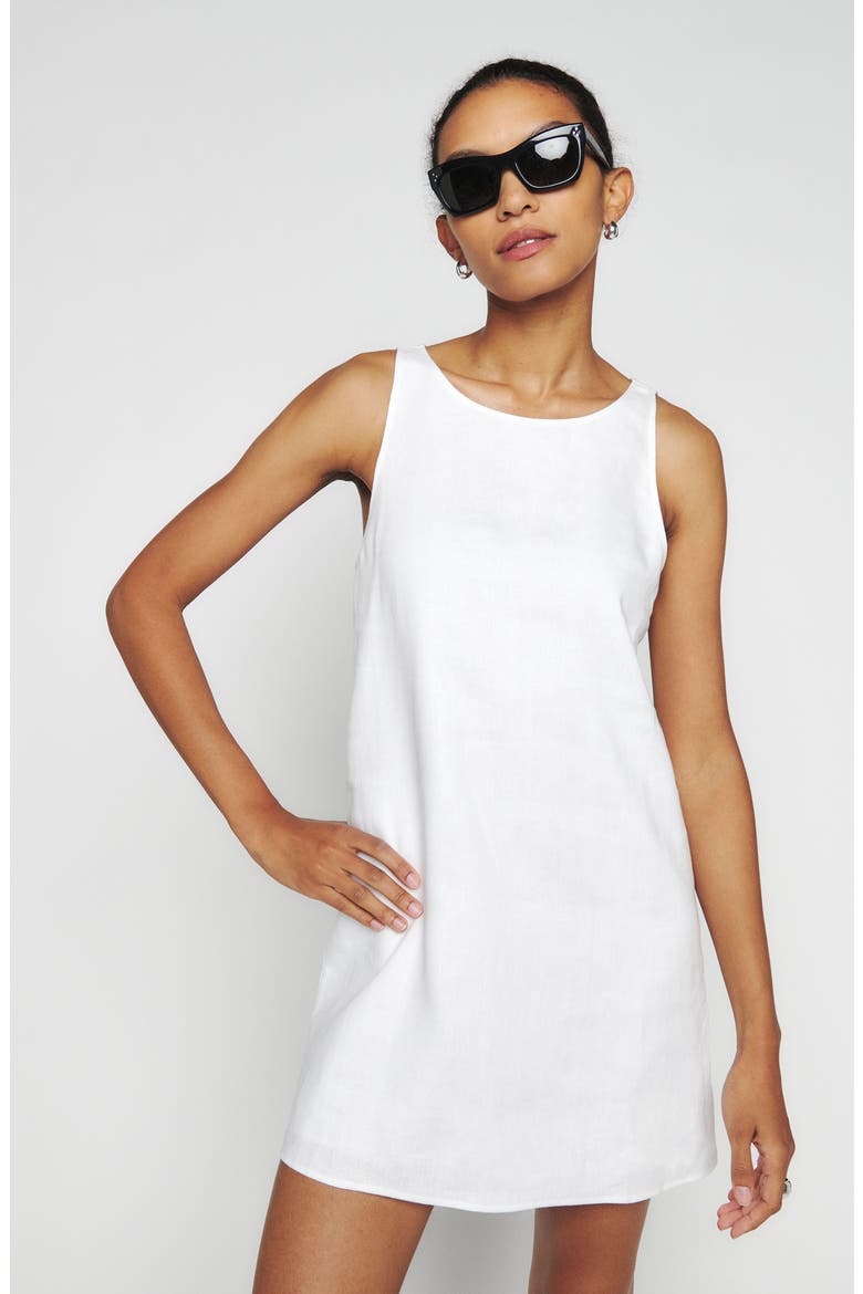Jessi Sleeveless Linen Dress, Alternate, color, WHITE