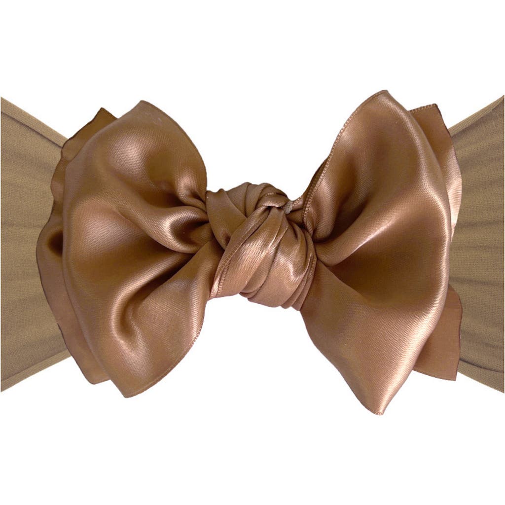 Baby Bling Satin Fab-bow-lous Headband In Brown