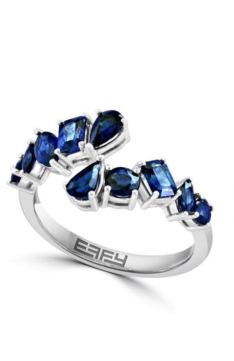 Sapphire Multi-Stone Ring in 14K White Gold
