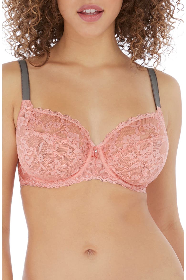 Offbeat Underwire Side Support Bra, Main, color, ROSEHIP