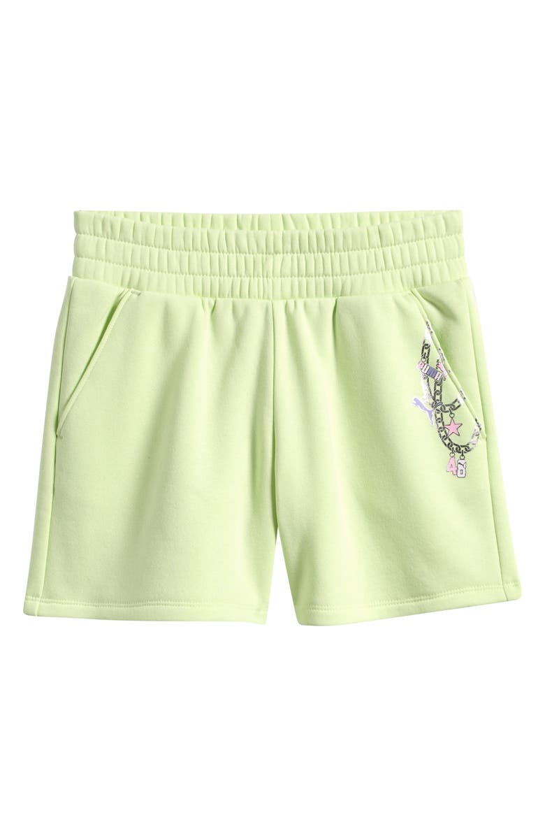 PUMA Kids' Charmed Pack Knit Shorts, Main, color, Galactic Jade