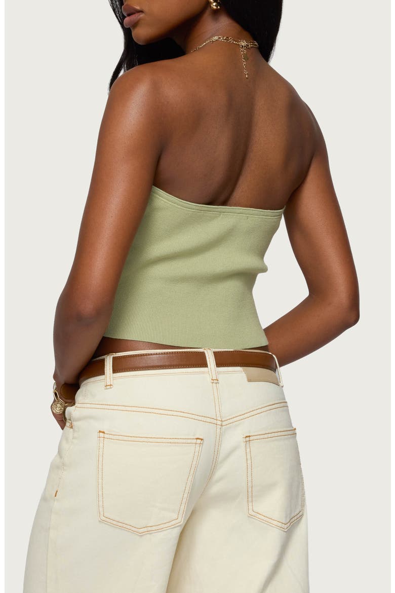 Beaded Cutout Strapless Crop Top, Alternate, color, SAGE