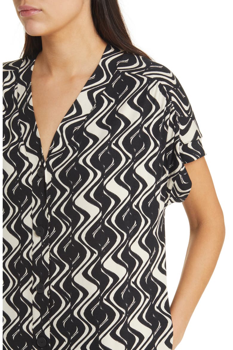Odera Abstract Print Shift Dress, Alternate, color, BLACK