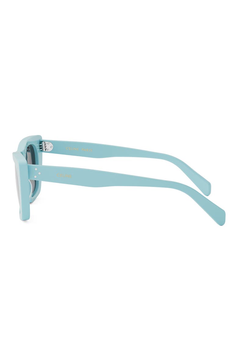 Bold 3 Dots 51mm Cat Eye Sunglasses, Alternate, color, SHINY LIGHT BLUE / SMOKE