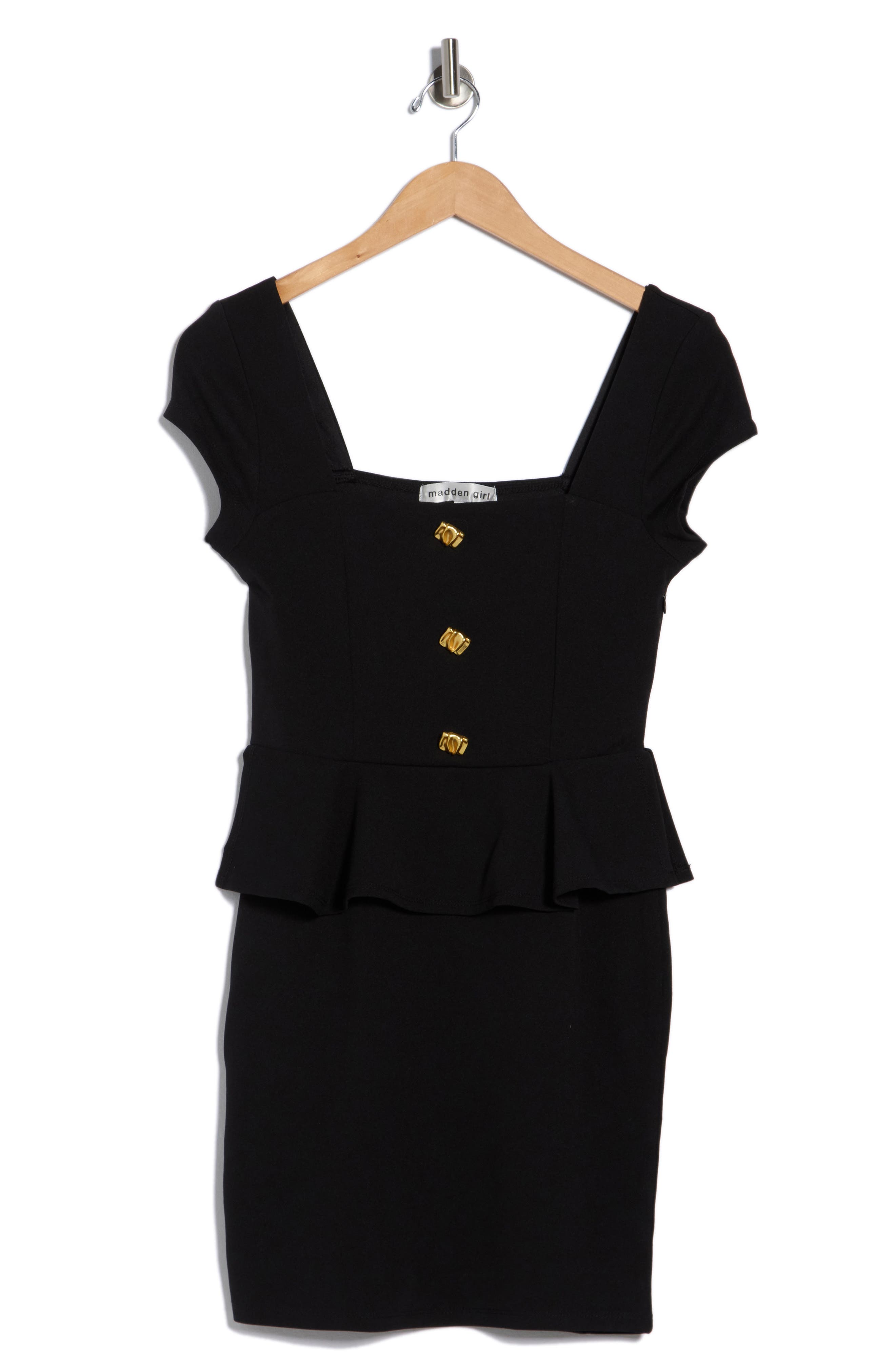 Madden Girl Cap Sleeve Peplum Minidress